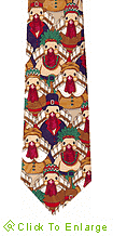 Brown Turkey Celebration Tie - Thanksgiving Neckties