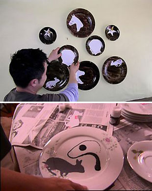 DIY: Reglazed Silhouette Plates