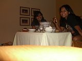 Us eating our very expensive room service ice cream