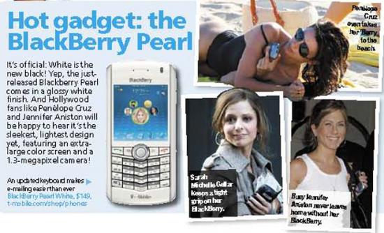Sugar Shout Out - Hot Celeb Gadget: The Blackberry Pearl