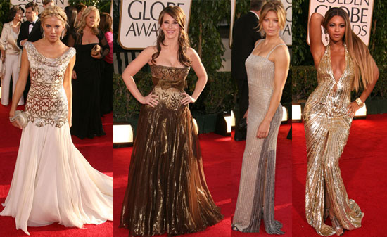 The Golden Globes Red Carpet: Mad for Metallics