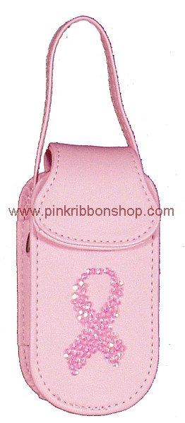 Cell Phone Accessories - Pink Ribbon Sequined Cell Phone Case