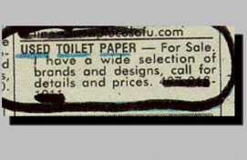For Sale: "Used Toilet Paper"
