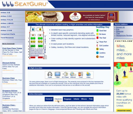 Website of the Day: Seatguru.com