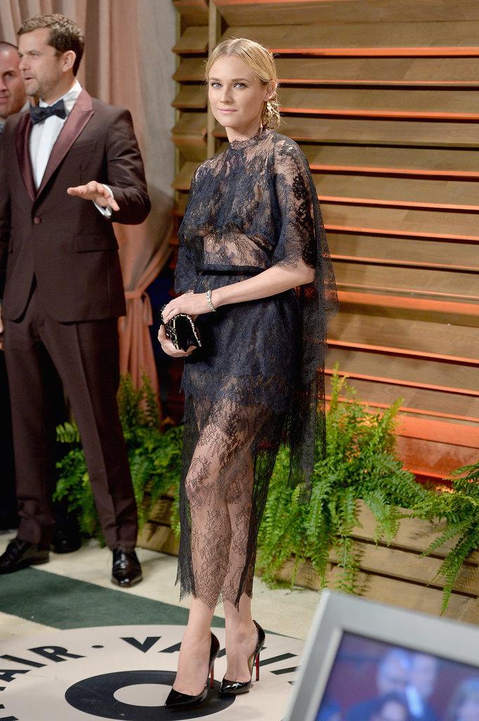 Diane Kruger Black Lace Dress at Vanity Fair Oscars Party | POPSUGAR ...